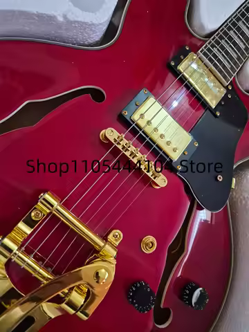 Custom shop maple Top 335 red Finish Hollow Body Electric Guitar