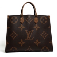 LOUIS VUITTON LV 路易威登 棕色 原花帆布 OnTheGo MM 兩用包
