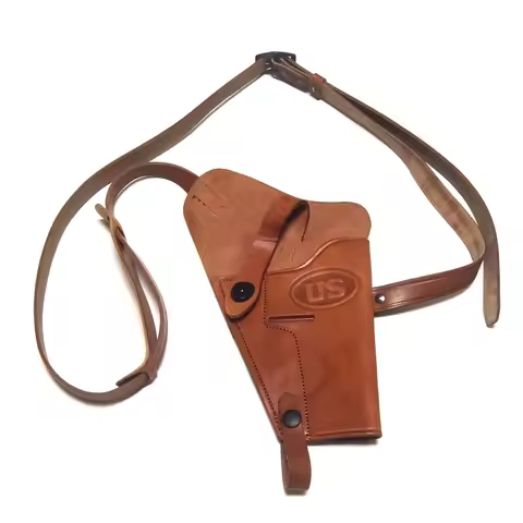 WWII WW2 US .45 Pistol M7 Shoulder Leather Holster With Strap