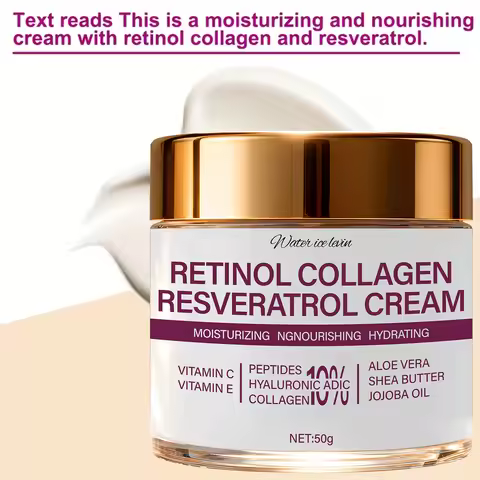 Face Cream Retinol Collagen Resveratrol with Peptide & Vitamin C,Hydrating Firming Moisturizer for F