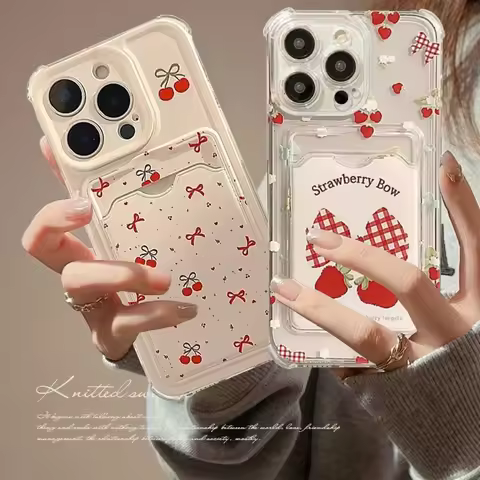 Bow Cherry Strawberry Phone Case For Realme C55 C53 C33 C30 C31 C35 C21Y C20 5 5i 9i 9 A16 A16K A35 