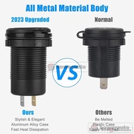65W Fast Charger QC3.0+PD3.0 Dual USB Waterproof Car Charger with Voltage Display for Motorcycle/Aut