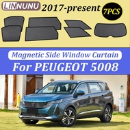 For Peugeot 5008 2017-2025 Magnetic Car Sunshade Windshield Curtain Side Window Sun Shade UV Protect