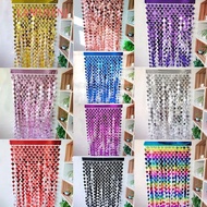 LAMUSENJ Heart Rain Curtain, 1m×2m PET Party Curtain, Foil Curtain Colorful Heart-shaped Glitter Bac