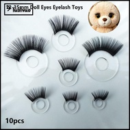 LUOLVUO 10pcs Eyes Eyelash Toys, 8 Styles DIY Doll Toy Safety Eyes, High Quality 12-35mm Stereoscopi