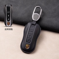 Suitable for Porsche Cayenne Taycan Key Cover Panamera Macan Cowhide Key Case 911/718 Leather