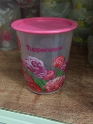 Ready stock - Tupperware one touch canister 1.25L flower ponie design