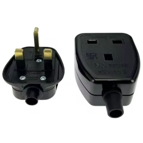 UK British standard power Adaptor detachable female to male socket 16A 250V BS1363/A