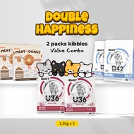 [2 PACKS] BEAST DOUBLE HAPPINESS CAT DRY FOOD COMBO - 2x B42 1.5kg / Meat Donut 1.5kg / U36 1.5kg