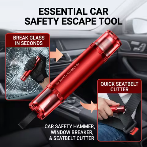 1/2Pcs Pro X Car Emergency Hammer, 2 in 1 Car Window Breaker Car Escape Tool, Window Breaker & Escap