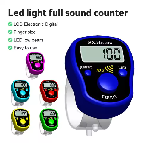 SXH-5136 LED Counter Electronic Finger Clicker Handheld Ring Click Lap Counter Event Clicker Finger