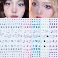 [LY] 1Pcs Face Diamond Gem Pearl Sticker 3D Colorful Rhinestone Tattoo Eyeshadow Stickers Fo Festiva