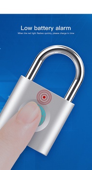 [hot]✑  Luggage Fingerprint Padlock USB Keyless Lock Zinc Alloy Induction Multi-Recorded Door Padlo