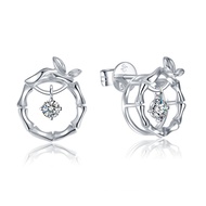 【Hot sale】 Lee Hwa Jewellery Swing Star Eden 14K White Gold Earrings with Diamond