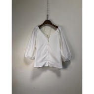 Big Steamed Power ️ MEIER.Q Simple Fashion Cream White Generous Neat Tailoring Design Front Rear Dou