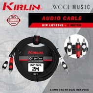 Kirlin LGY-364L 3.5mm TRS to Dual RCA Stereo Tip Ring LightGear Y Audio Adapter Cable Jack - 2M / 6f