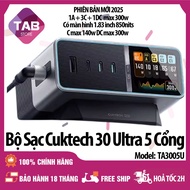 Bộ Sạc Cuktech 30 Ultra 5 Cổng 300w 3C+1A+1DC GaN TA3005U - Bảo Hành 18 Tháng