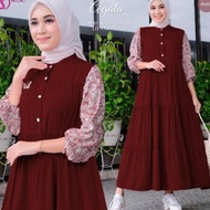 Baju Muslim Wanita Modern Terbaru 2023 Agata Dress Gamis Midi Katun