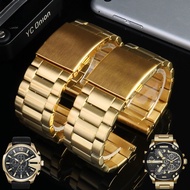Suitable for Dissay DZ7333 DZ4344 Watch Large Dial Men Metal Stainless Steel Watch Strap Gold 28mm