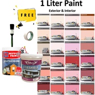 Nippon Weatherbond MICI Exterior Durable Wall Paint Purple Pink Red Merah Cat Dinding Luar Rumah Tahan Cuaca Air Hujan