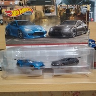 Hot Wheels Premium Twin Pack Pandem Subaru x Lexus Rc Ban karet