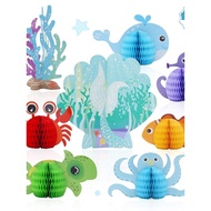 Party Animal Birthday diy Kindergarten Decoration Wedding Pool Party 8-Piece Set Children Ocean Them