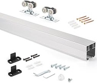 MaxxGeek 6FT/72in Sliding Pocket Door Track Kit Adjustable Aluminum Pocket Door Hardware Kit,Smoothl