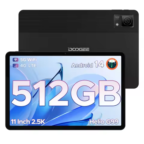 DOOGEE T40 Android Tablet 14 11 ''IPS 2.5K 8GB RAM 512GB ROM Helio G99 8580mAh 18W Charge Face Unloc