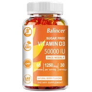 balincer Vitamin D3 50000 IU Weekly Supplement - 60 Gummies - Vitamin D3 Gummies for Bone Teeth and 