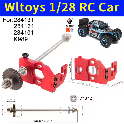 Metal gear center shaft and motor seat for Wltoys 284131 284161 284010 K969 K989 K999 RC Car upgrade