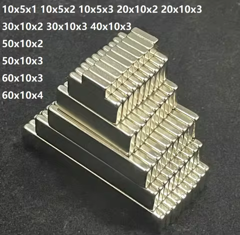 Block Rectangular Neodymium Magnets N35 Strip Magnet powerful Strong 10x5x1 20x10x2 20x10x3 30x10x2 