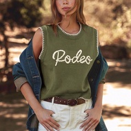 Round Neck Multi Stitch Rodeo Embroidered Sweater Vest Fall, Autumn, Winter, Nashville Concert Outfi