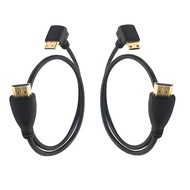 GINTOOYUN Mini HDMI to HDMI,Hdmi 90 Degree Up and Down 2pcs,Hdmi A Male to HDMI C Male -19.7IN