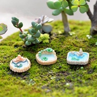 3Pcs/Set Mini Lotus Leaf/Lotus/Frog Pool Ornaments Fairy Garden Bonsai Decorations