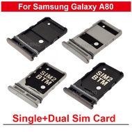 1X Single Dual SIM Card Tray Slot For Samsung Galaxy A80 A805F Replacement Parts