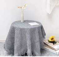 全城熱賣 - 拍照背景布桌布【灰色立體加厚流蘇 立體編織精美流蘇】尺寸【90*90cm】