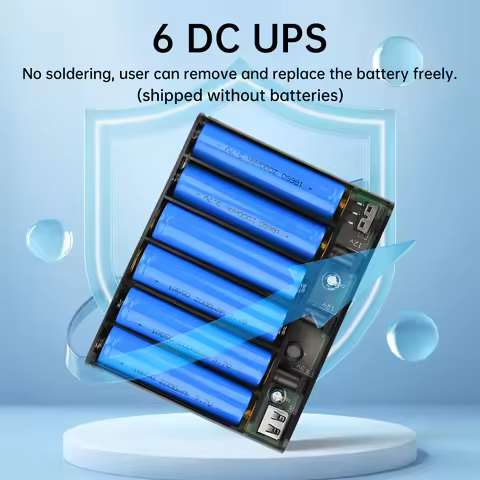 6-Cell 18650 Battery Case Lithium Battery Enclosure DIY Kit Power Bank Uninterruptible Power Supply 