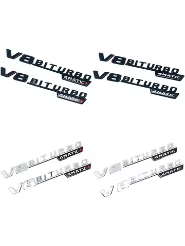 Car Fender Side Emblem V8 Biturbo 4matic Logo For Mercedes C63S W205 E63S W213 S63 W222 GLC63S X253 
