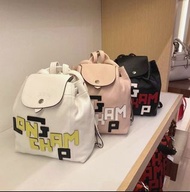 英國代購 英國outlet直送 Longchamp Le Pliage Cuir LGP leather backpack 小羊皮 背囊 背包 小背囊 小背包 後背包 真皮 白色 櫻花粉 黑色 輕身 
