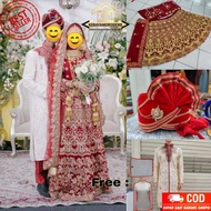 GAUN PENGANTIN INDIA LEHENGA BRIDAL BAJU PENGANTIN INDIA SEPASANG