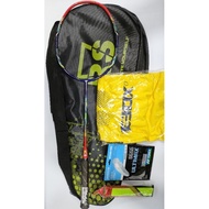 RS ISO POWER 111,222,333 RACKET + BG 66 ULTIMATE STRINGS + R1 BAG + T-SHIRT AND TOWEL GRIP.
