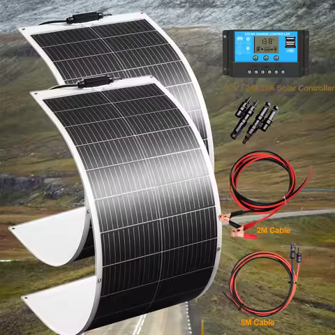 500W 400W 200W 100W Flexible Solar Panel kit Portable Photovoltaic solar panels PV Connector Cables 