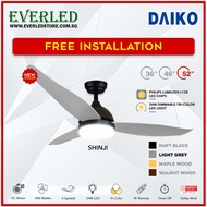 [FREE INSTALLATION] DAIKO Shinji GEN3 36"/46"/52" DC Ceiling Fan (with Philips 24w LED Tri-Color Lig