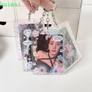 HUIMAI Acrylic Photocard Holder, Protetion Cover with Keychain Photo Card Case, Pattern Printing Cut