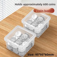 Money Storage Box Coin Paper Currency Organizer Coin Box Cash Card Holder Plastic Rectangle Shape Of