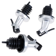 FAMY 3pcs Stainless Steel  Bottle Stopper Liquor Bottle Pourer Stopper Dispenser  FAA