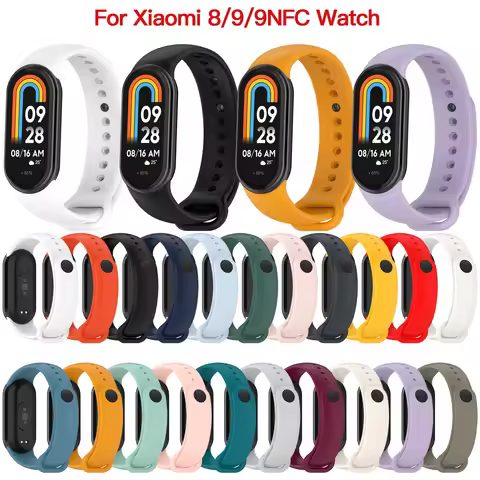 Silicone Strap For Xiaomi Mi Band 9 8 Sport Smart Watch Wrist Bracelet Original Band9 Band8 NFC Wris