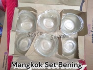 6 pcs Mangkok Kaca Bening MK Leaf KIG 133804/ Mangkok Kaca Kecil Cantik / Mangkok Kado