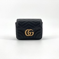 【二手】GUCCI GG Marmont 鑰匙圈包飾 768275 黑色