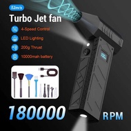 New 180000RPM Mini Jet Fan Electric Air Duster Adjustable wind speed Turbo Violent Blower Rechargeab